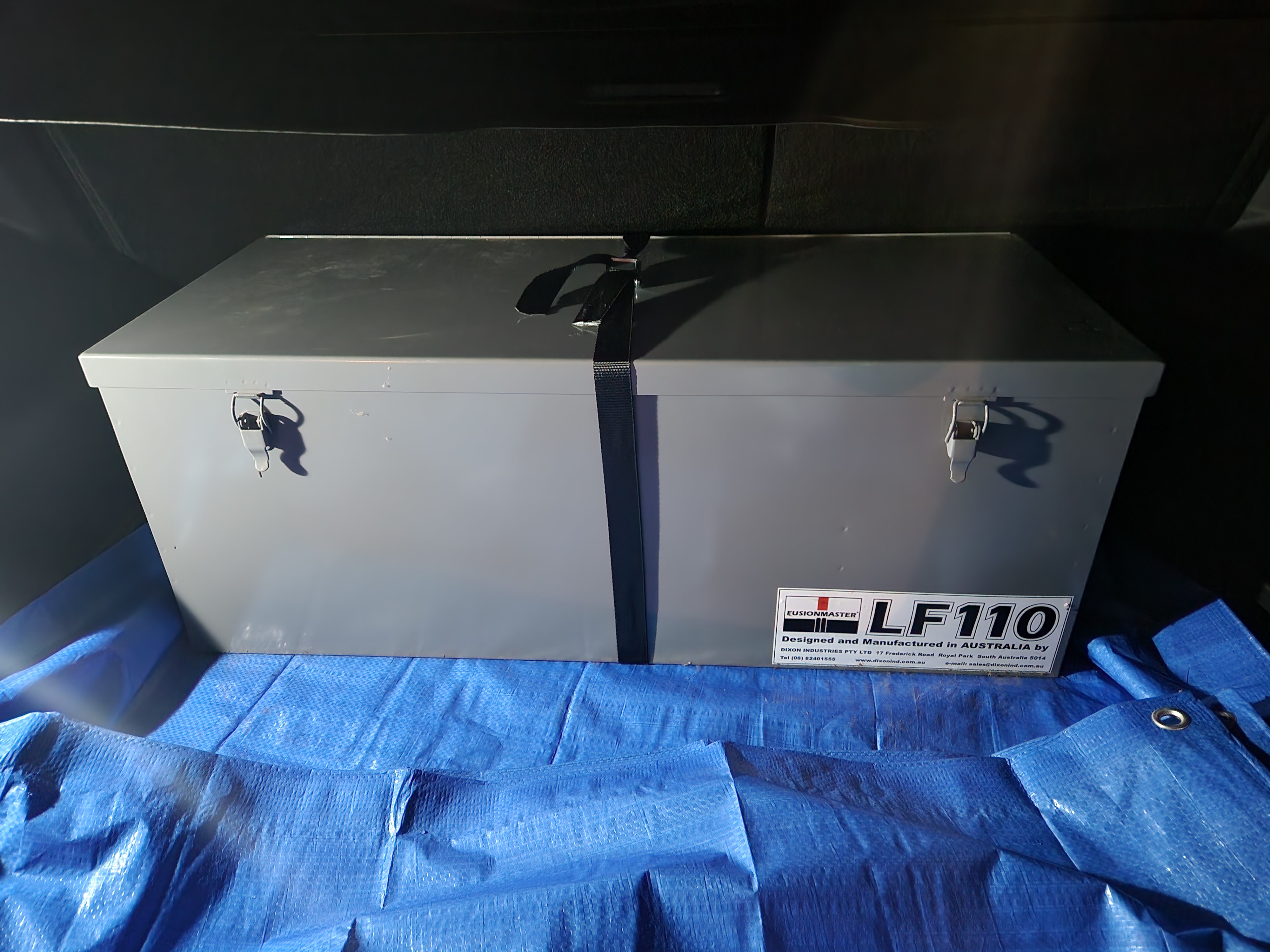 Dixon FusionMaster LF110 in carry case — compact enough to fit in a car boot